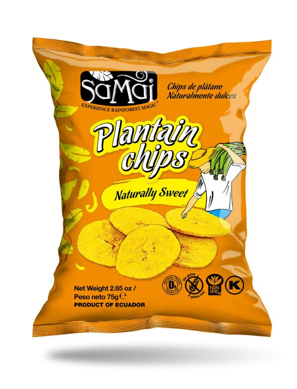 SAMAI Naturally Sweet Plantain Chips 2.65oz - Image 2